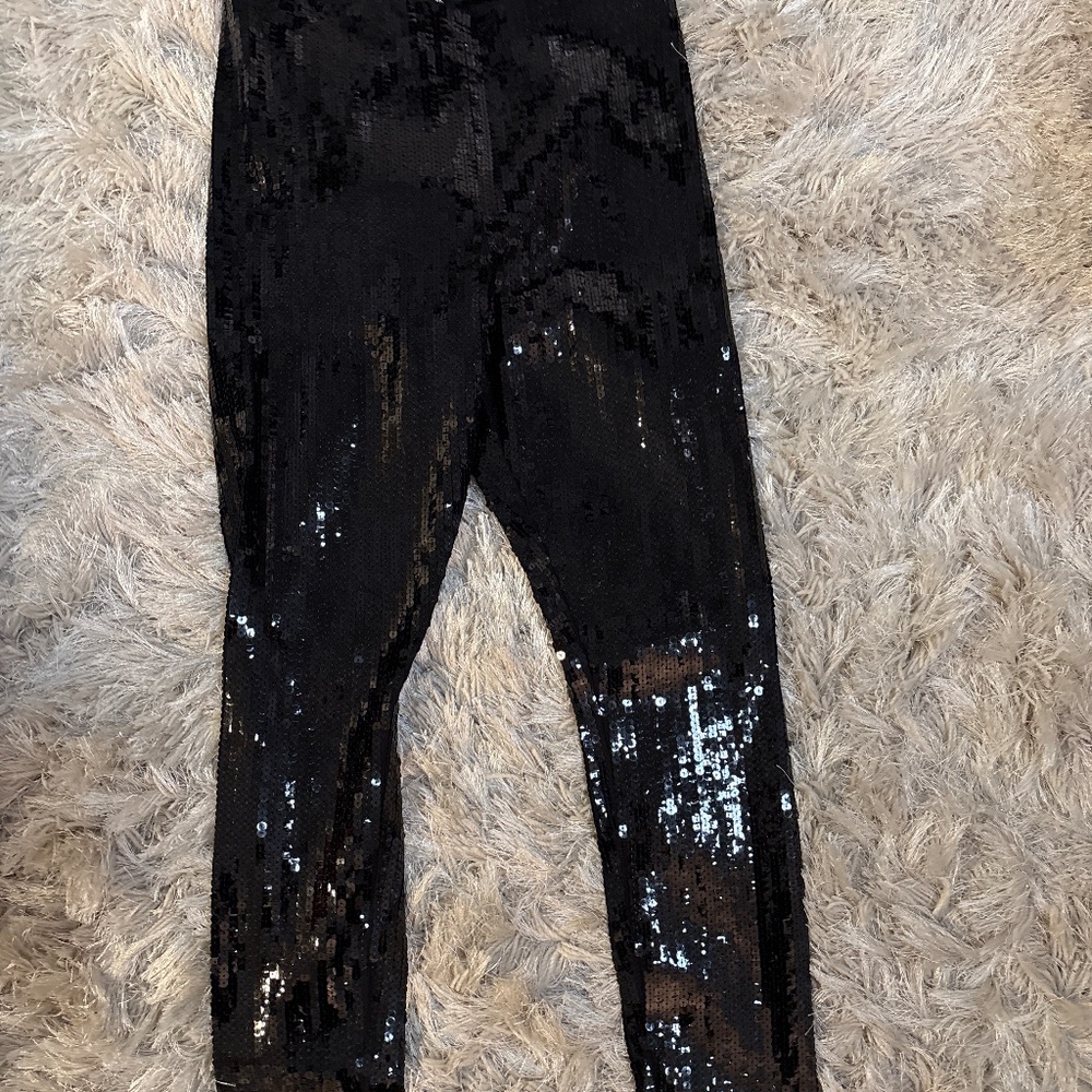Black sequin leggings